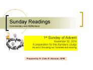 Sunday Readings Commentary and Reflections