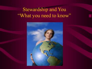 Stewardship and You 