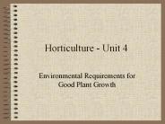 Horticulture - Unit 4