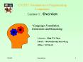 CS5205: Foundation in Programming Languages Lecture 1 : Overview PowerPoint PPT Presentation
