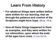 Learn From History