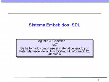 Sistema Embebidos: SDL