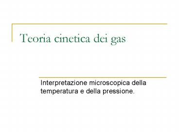 Teoria cinetica dei gas