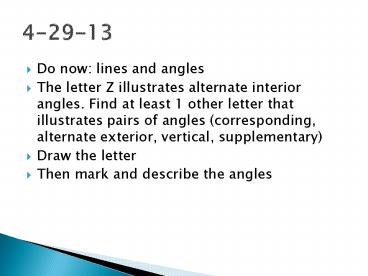 Do now: lines and angles