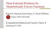 Three Extremal Problems for Hyperbolically Convex Functions