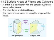 11.2 Surface Areas of Prisms and Cylinders