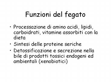Funzioni del fegato
