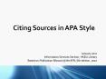Citing Sources in APA Style PowerPoint PPT Presentation
