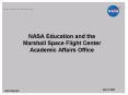 NASA Education and the Marshall Space Flight Center Academic Affairs Office PowerPoint PPT Presentation