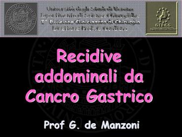 Recidive addominali da Cancro Gastrico