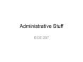 Administrative Stuff PowerPoint PPT Presentation