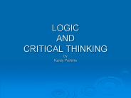 LOGIC AND CRITICAL THINKING by Karey Perkins