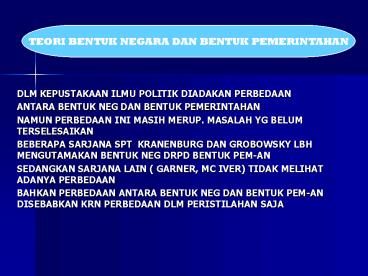 DLM KEPUSTAKAAN ILMU POLITIK DIADAKAN PERBEDAAN