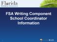 FSA Writing Component School Coordinator Information PowerPoint PPT Presentation