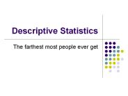 Descriptive Statistics