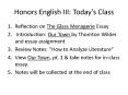 Honors English III: Today PowerPoint PPT Presentation