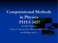 Computational Methods in Physics PHYS 3437 PowerPoint PPT Presentation