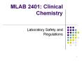 MLAB 2401: Clinical Chemistry PowerPoint PPT Presentation