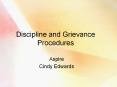 Discipline and Grievance Procedures PowerPoint PPT Presentation