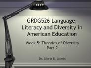 GRDG526 Language, Literacy and Diversity in American Education