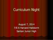 Curriculum Night