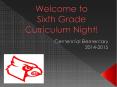 Welcome to Sixth Grade Curriculum Night! PowerPoint PPT Presentation