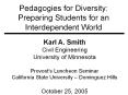 Pedagogies for Diversity: Preparing Students for an Interdependent World PowerPoint PPT Presentation
