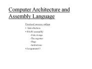 Computer Architecture and Assembly Language