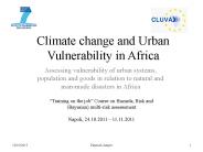 Climate change and Urban Vulnerability in Africa