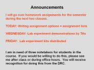 Announcements