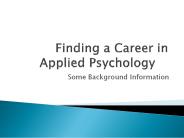 Finding a Career in Applied Psychology