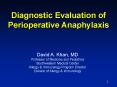 Diagnostic Evaluation of Perioperative Anaphylaxis PowerPoint PPT Presentation