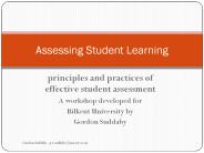 principles and practices of effective student assessment