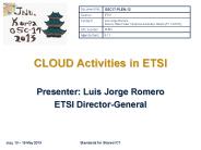 CLOUD Activities in ETSI