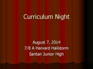 Curriculum Night