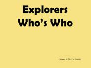 Explorers Who