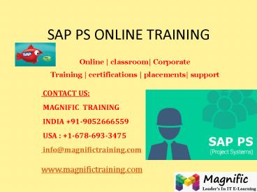 SAP PS ONLINE TRAINING IN AUSTRALIA