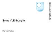 Some VLE thoughts