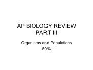 AP BIOLOGY REVIEW PART III