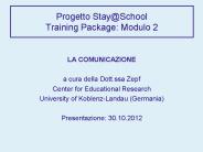 Progetto Stay@School Training Package: Modulo 2