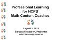 Professional Learning for HCPS Math Content Coaches PowerPoint PPT Presentation