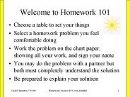 Welcome to Homework 101