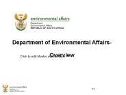 Department of Environmental Affairs- Overview