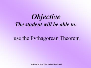 Pythagorean Theorem and its Converse