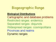 Biogeographic Range