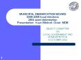 MUNICIPAL DEMARCATION BOARD 2005-2006 local elections 2004 ward delimitation Presentation: Vuyo Mlokoti: Chair: MDB PowerPoint PPT Presentation