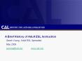 A Brief History of Adult ESL Instruction PowerPoint PPT Presentation