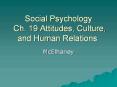 Social Psychology Ch. 19 Attitudes, Culture, and Human Relations PowerPoint PPT Presentation