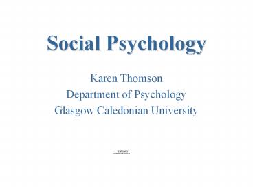 Social Psychology