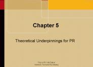 Theoretical Underpinnings for PR